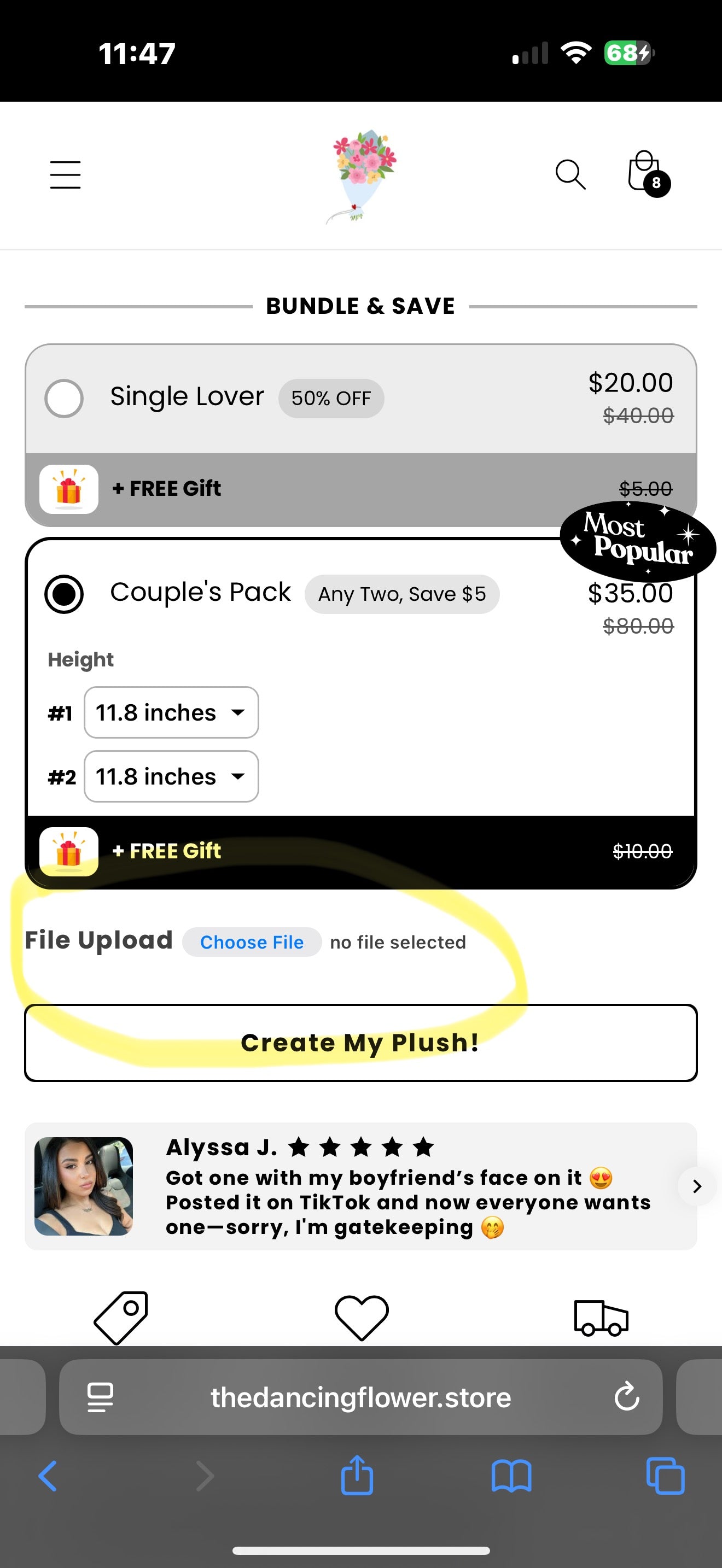 I Love You Custom Face Plush