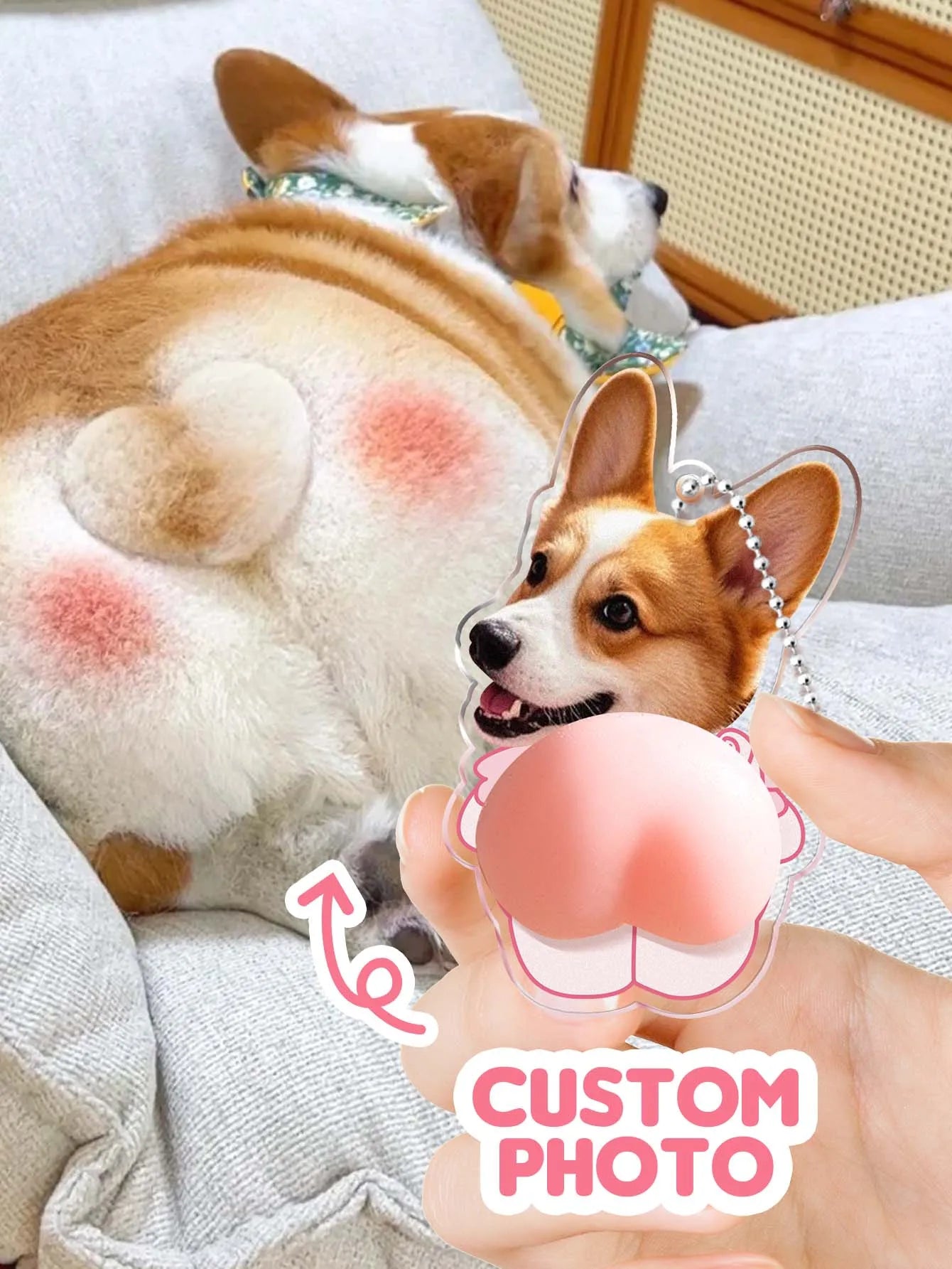 Custom Face Butt Keychain