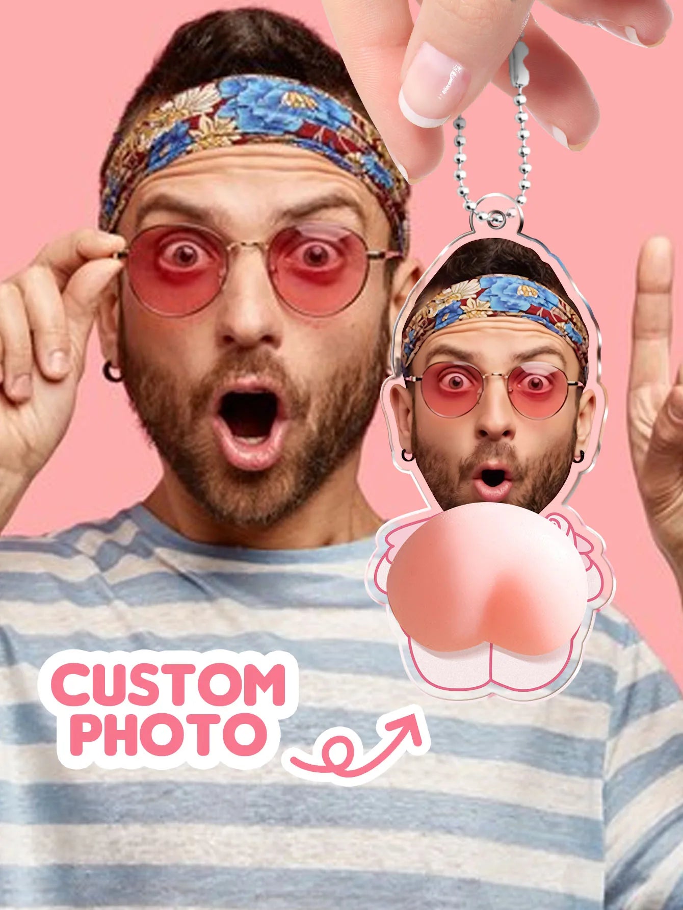 Custom Face Butt Keychain