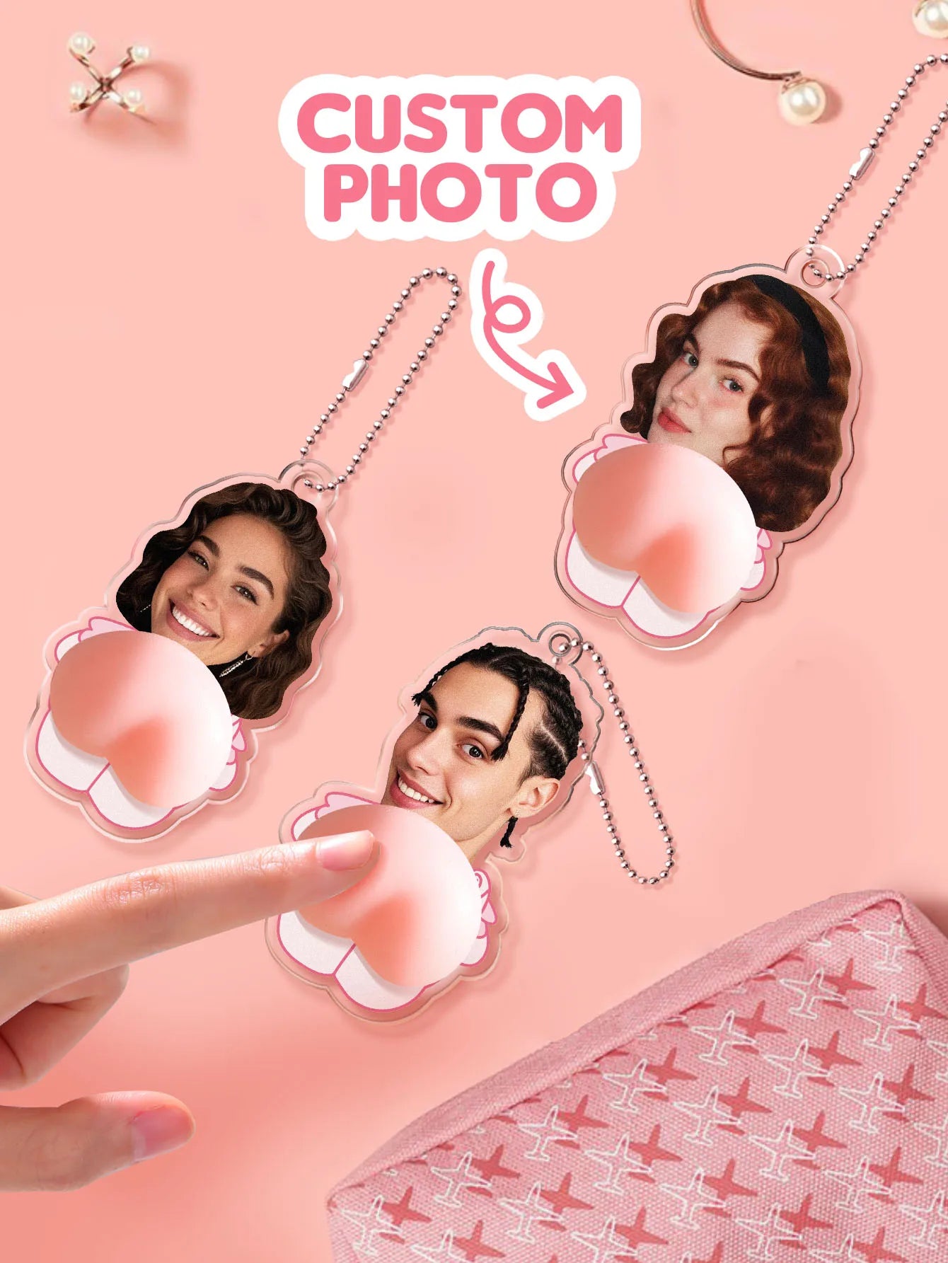 Custom Face Butt Keychain