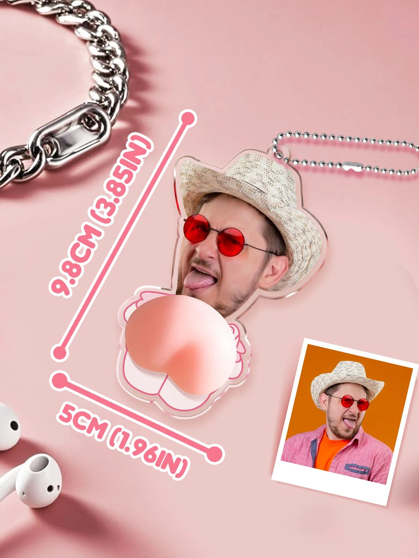 Custom Face Butt Keychain